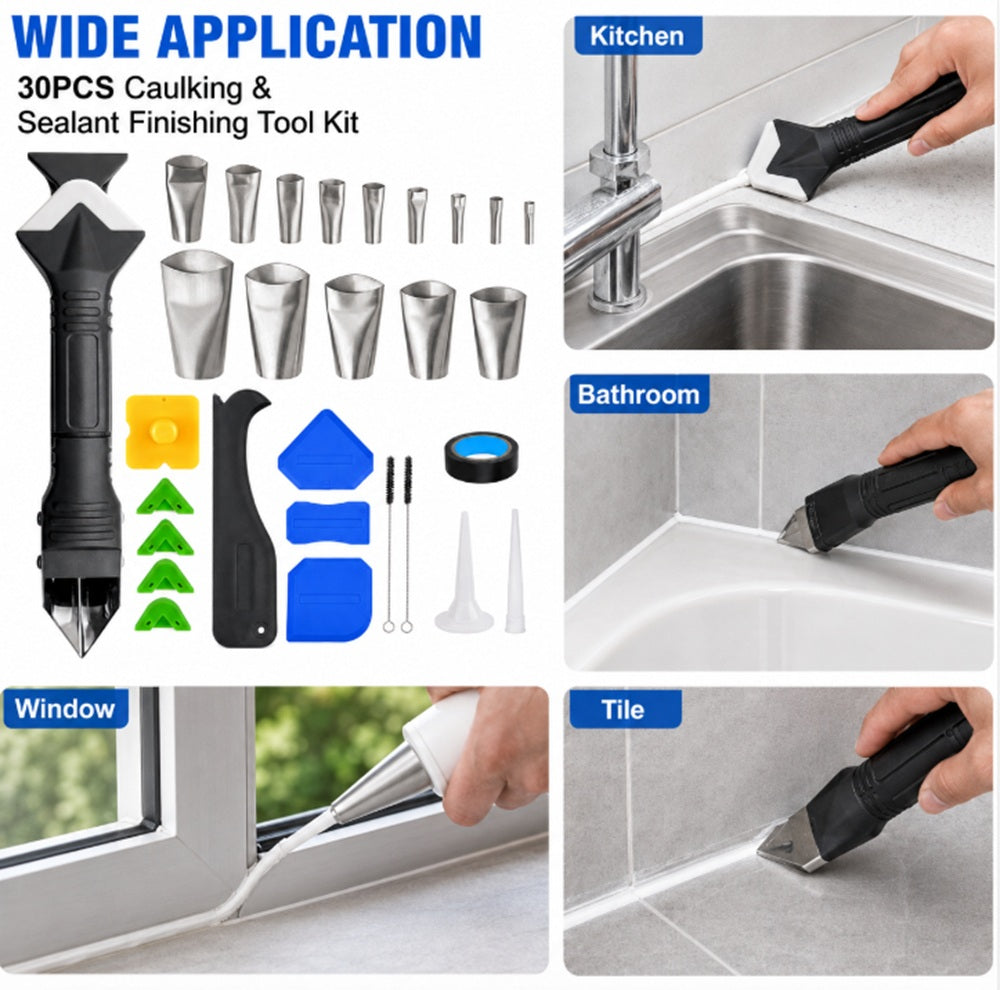 30-Piece Caulking Finisher Nozzle Set | TIKA