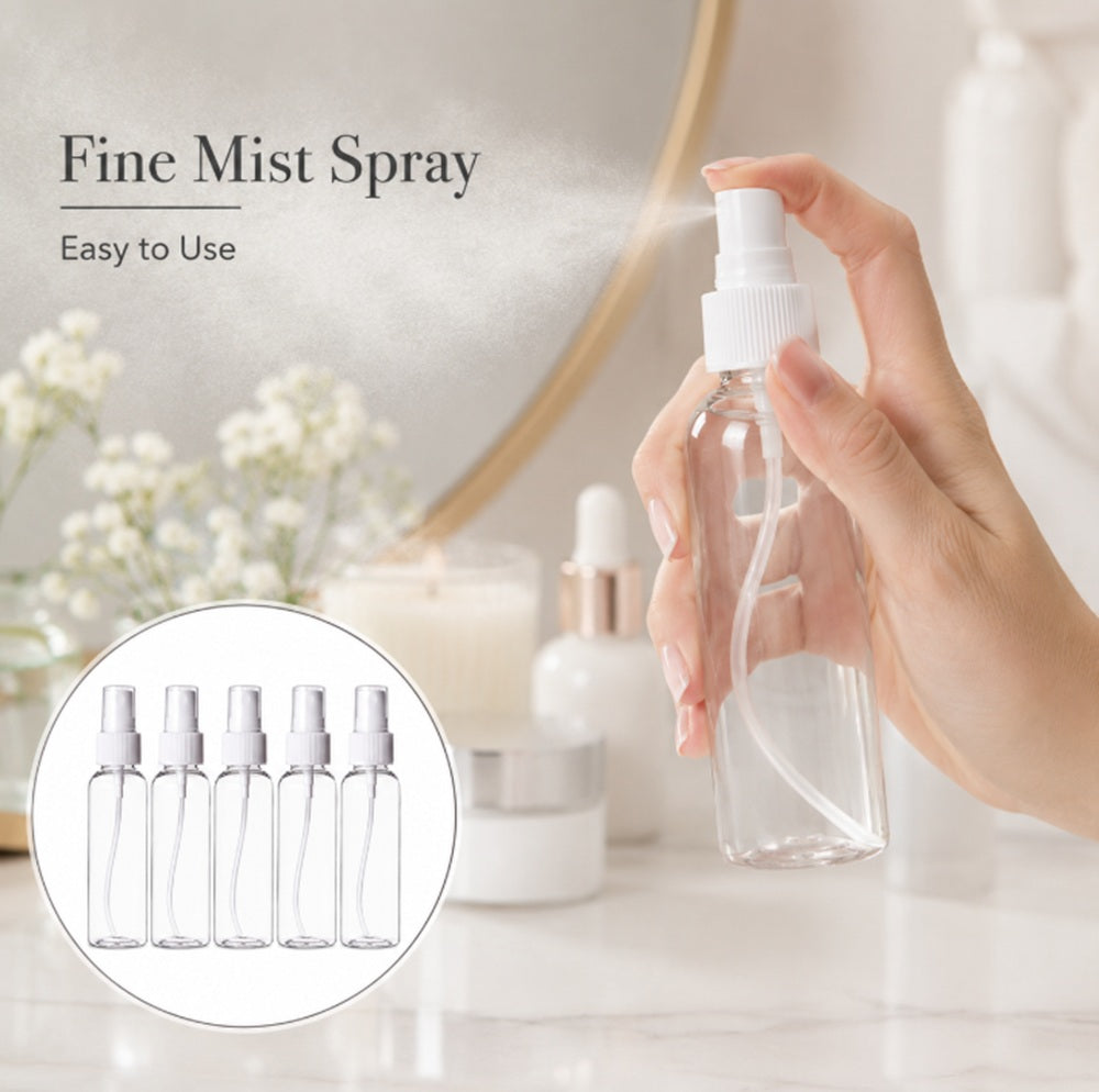 5-Pack Plastic Fine Mist Perfume Spray Bottles | TIKA