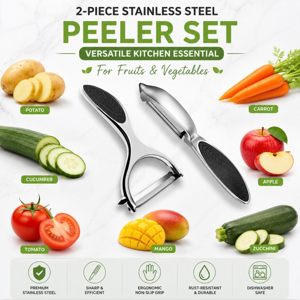 Stainless Steel Vegetable & Fruit Peelers, 2 Pack – TIKA