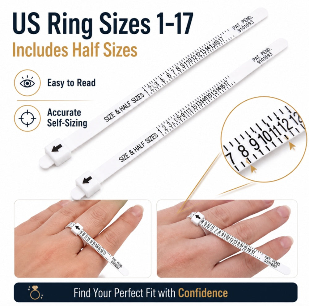 2-Piece Ring Sizer Gauge & Mandrel Measuring Set | TIKA