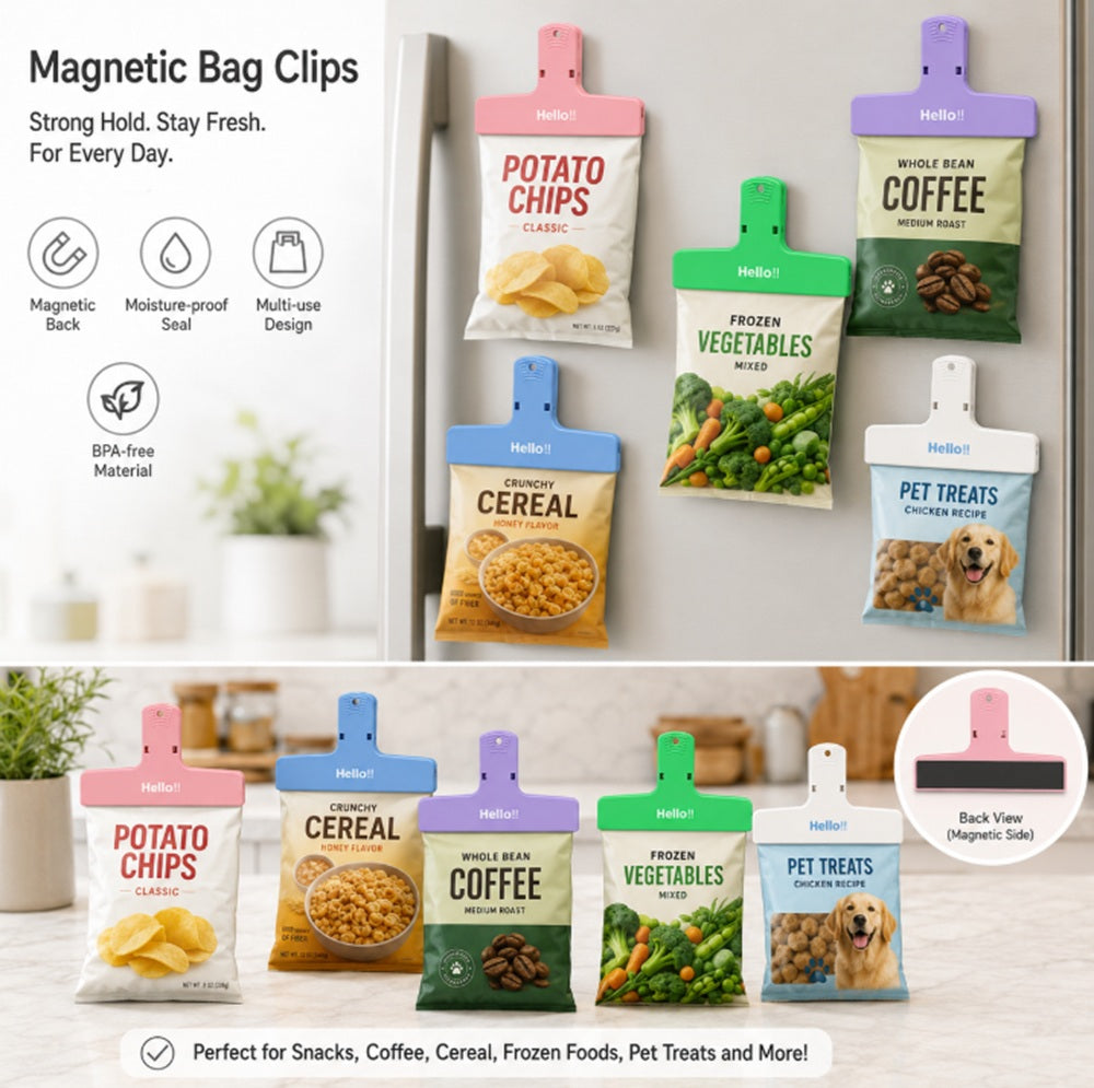 5-Pack Magnetic Food Bag Sealer Clips | TIKA