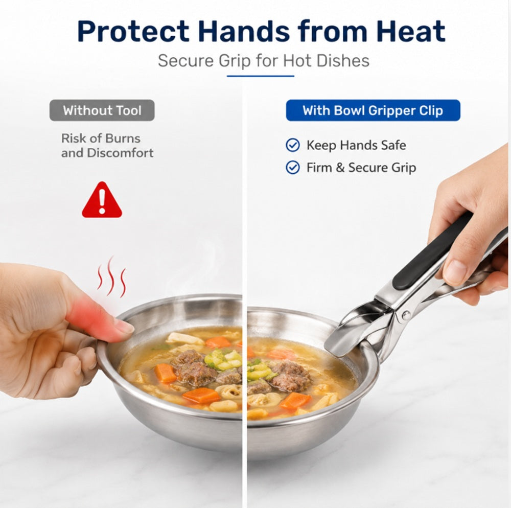 Stainless Steel Hot Plate & Bowl Gripper Tongs | TIKA