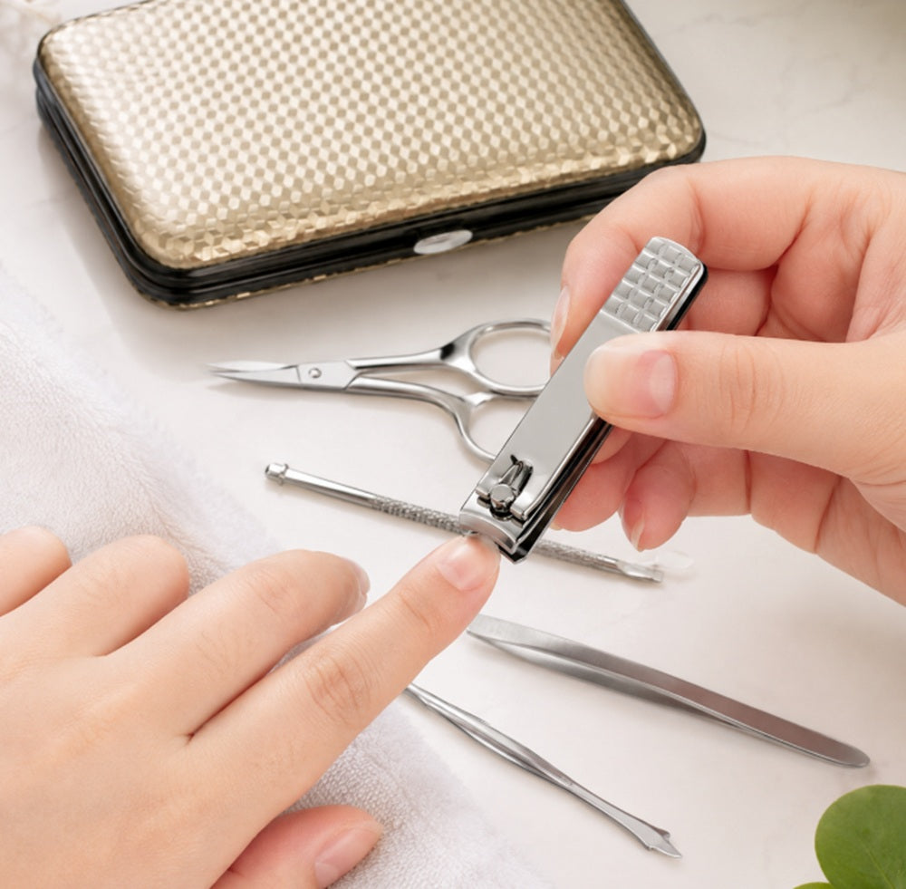 19-Piece Stainless Steel Nail Grooming Kit with Case | TIKA