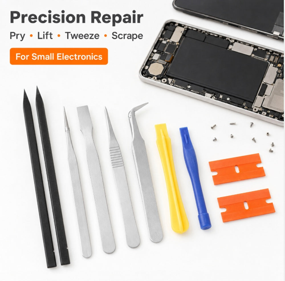 10-in-1 Phone Repair Tool Kit with Pry Tools & Tweezers | TIKA