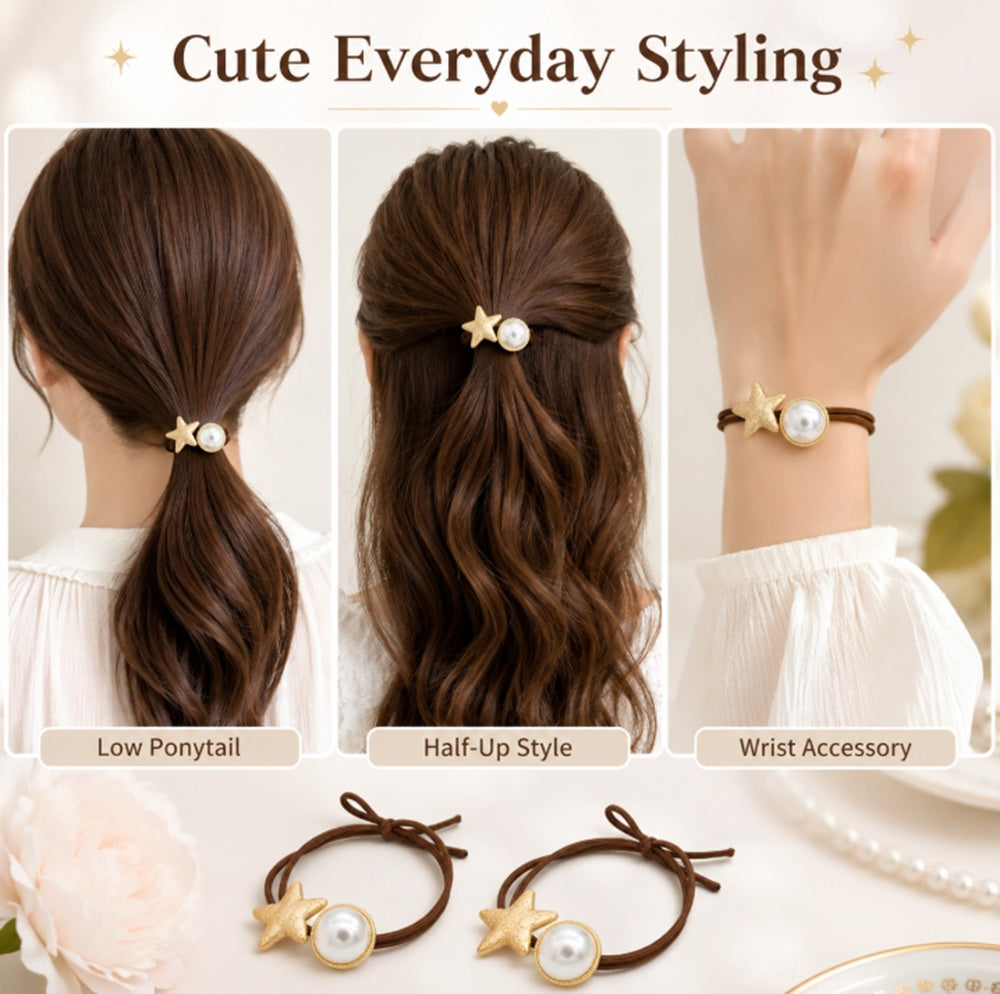 2-Pack No-Crease Elastic Hair Ties for Women & Girls | TIKA