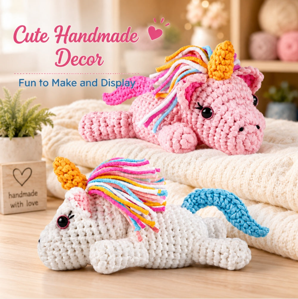 Unicorn Crochet Kit for Beginners, 2 Pack with Video Tutorial – TIKA