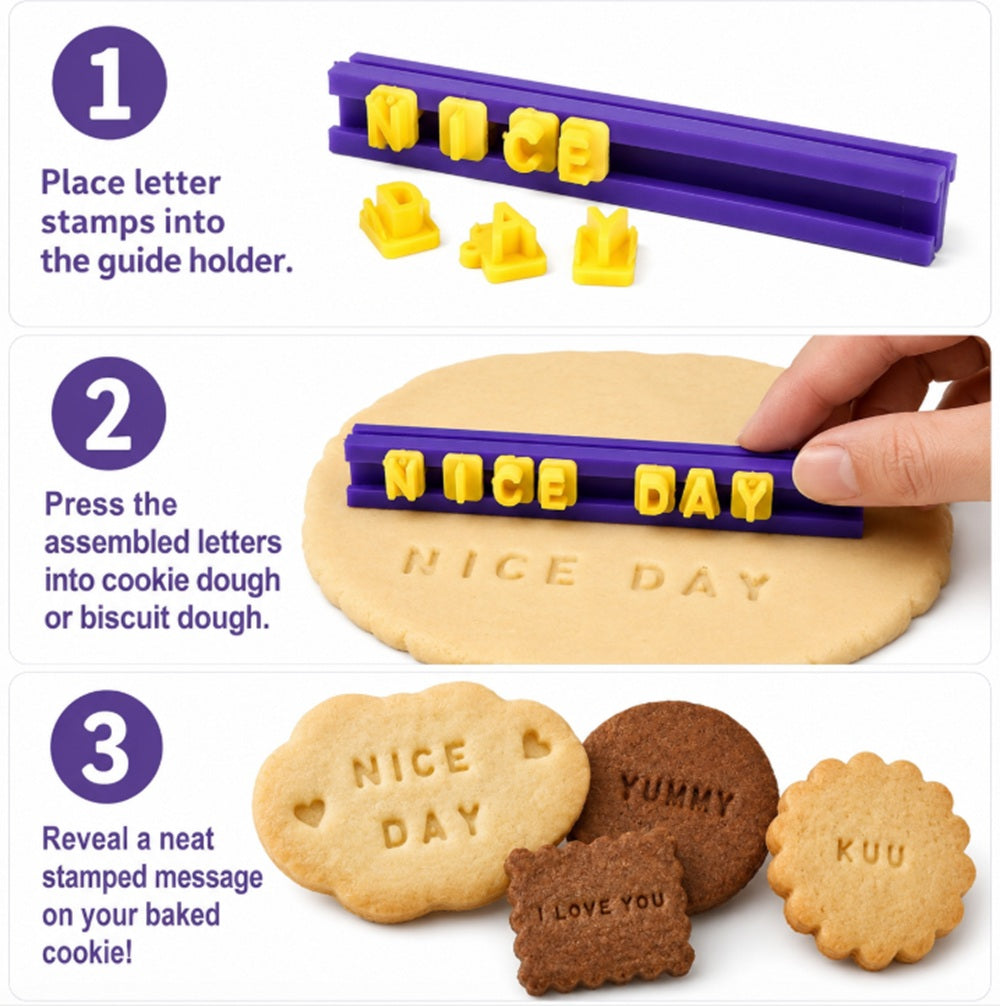 Alphabet & Number Cookie Stamp and Fondant Embosser Set | TIKA