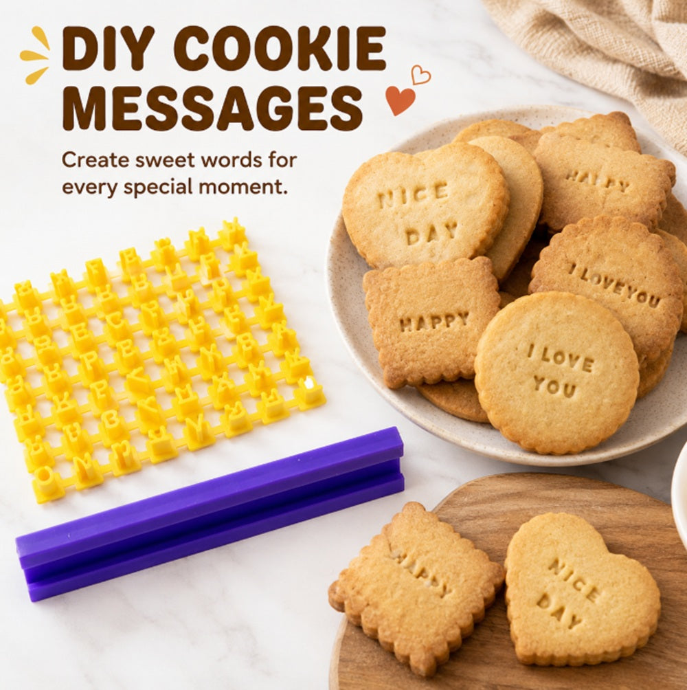 Alphabet & Number Cookie Stamp and Fondant Embosser Set | TIKA
