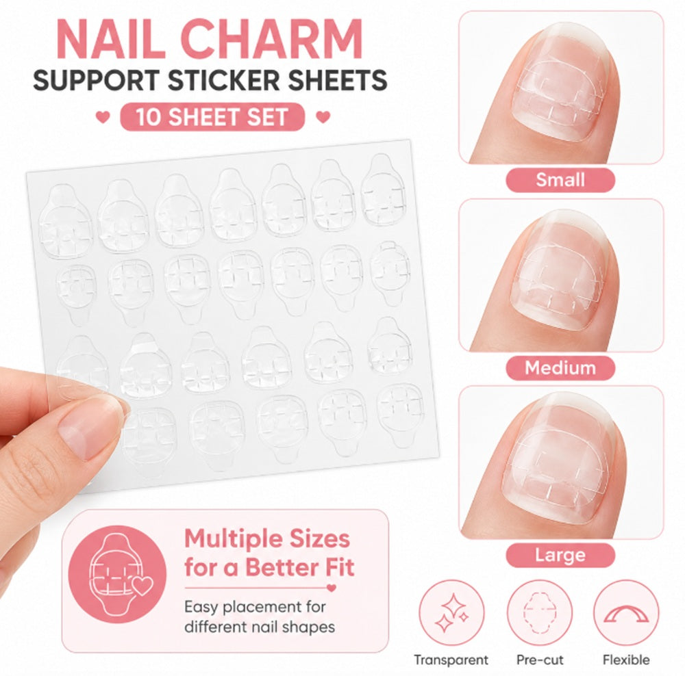 10 Sheets Clear Double-Sided Nail Adhesive Tabs | TIKA