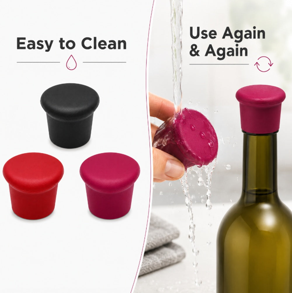 3-Pack Reusable Silicone Bottle Caps | TIKA