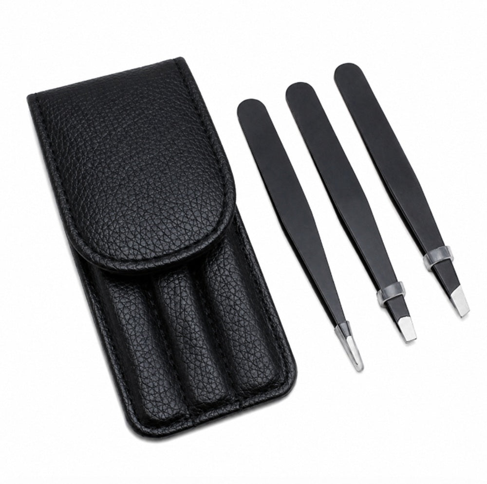 3-Piece Stainless Steel Slant-Tip Tweezer Set | TIKA
