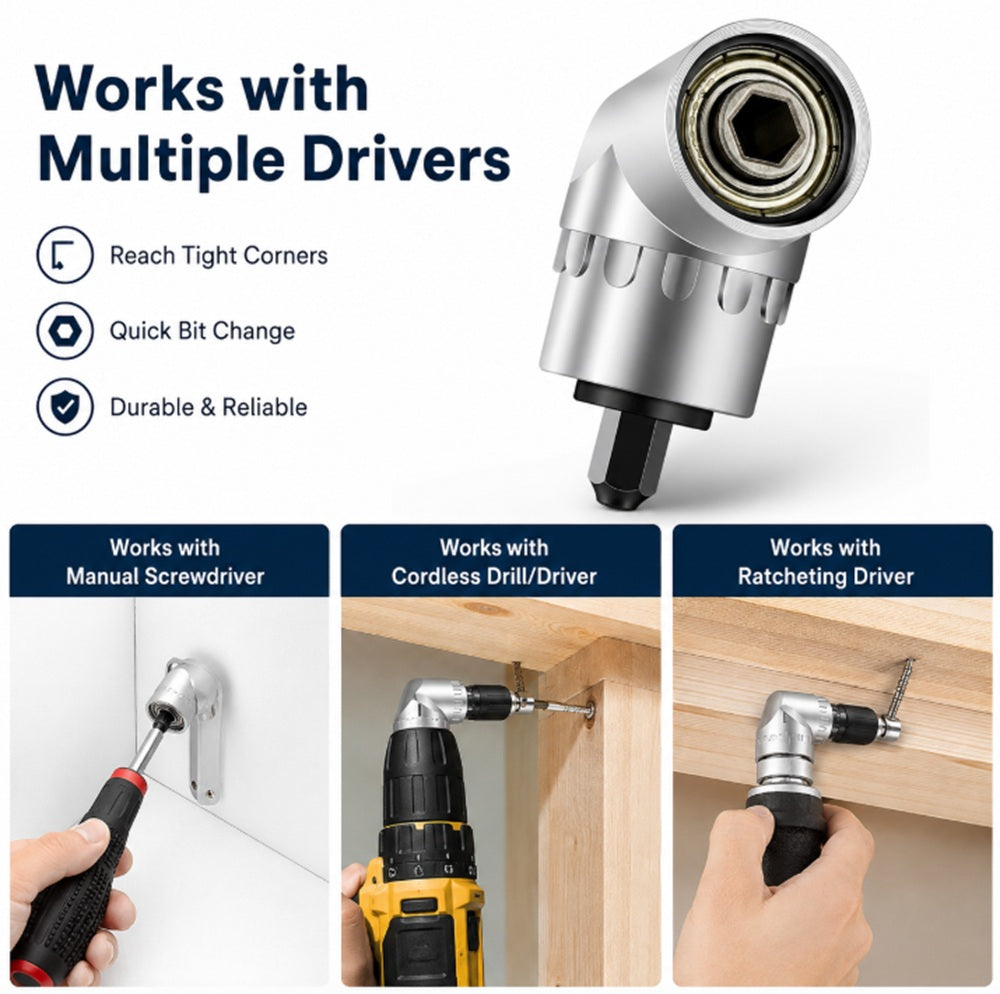 105° Angled Screwdriver Adapter, 1/4-Inch Hex | TIKA