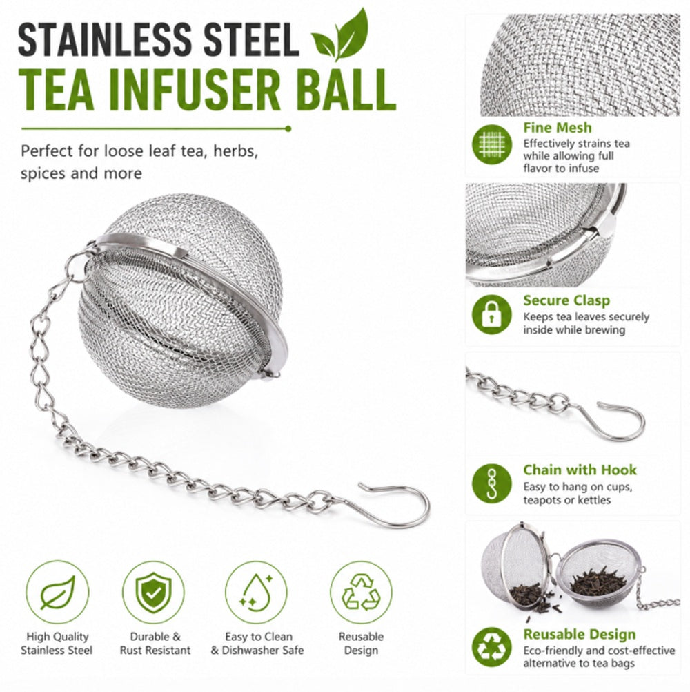 Stainless Steel Extra-Fine Mesh Tea Infuser Ball with Secure Lock | TIKA