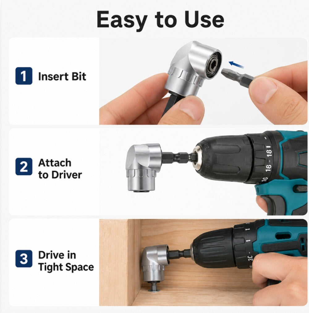 105° Angled Screwdriver Adapter, 1/4-Inch Hex | TIKA