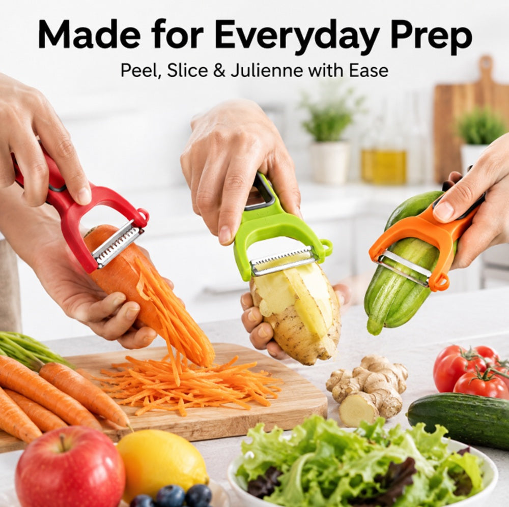 Stainless Steel Swivel Vegetable & Fruit Peelers, 3 Pack – TIKA