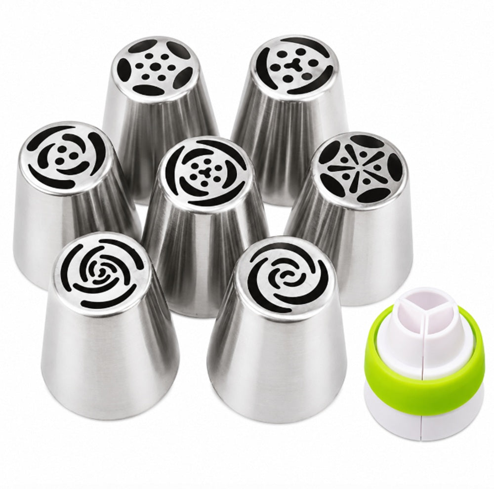 8-Pack Russian Flower Piping Tips for Cake Decorating | TIKA
