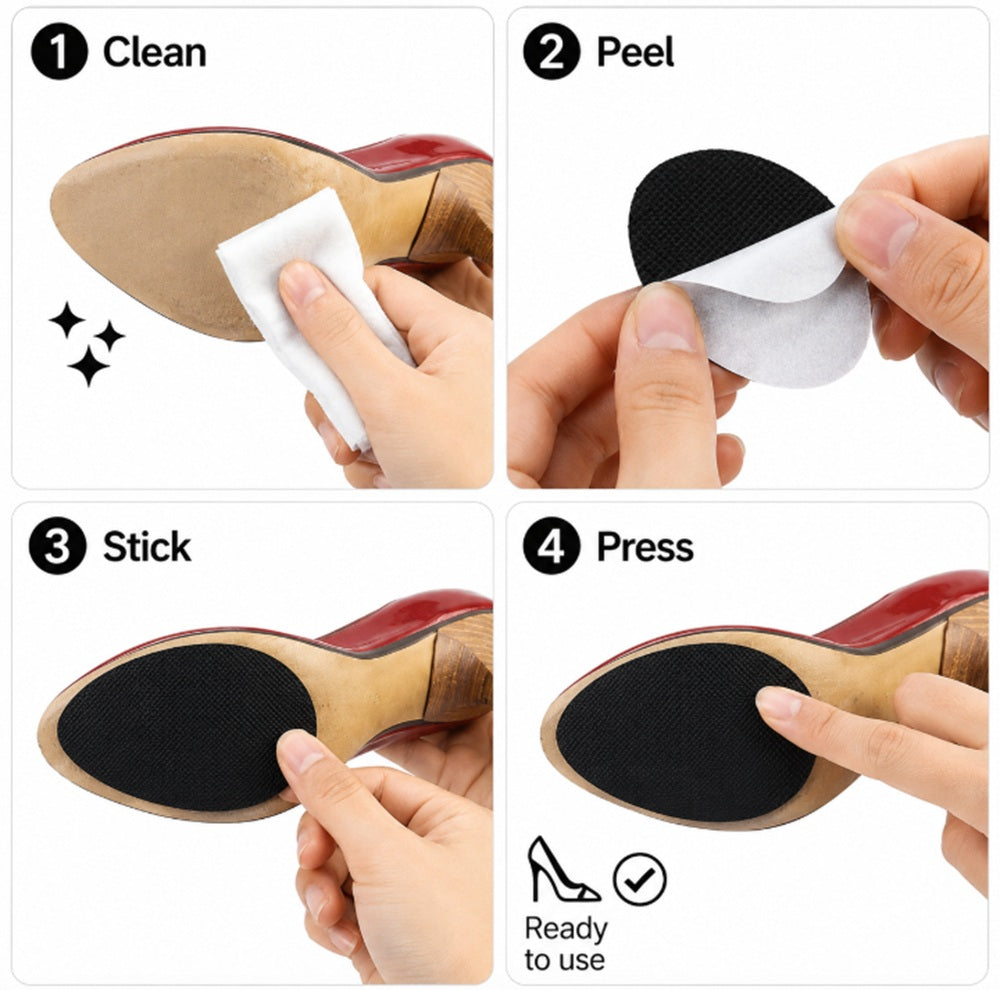 10-Pair Self-Adhesive Non-Slip Shoe Sole Pads | TIKA