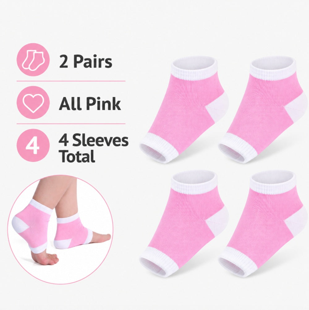 2-Pair Gel-Lined Open-Toe Heel Socks | TIKA
