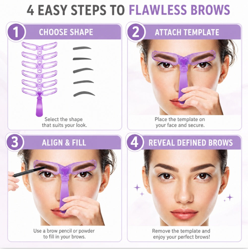 8-Style Reusable Eyebrow Stencil Kit | TIKA