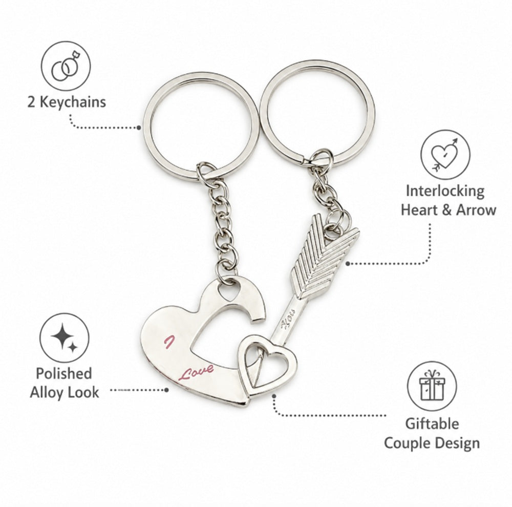 Matching Heart Couple Keychain Set | TIKA