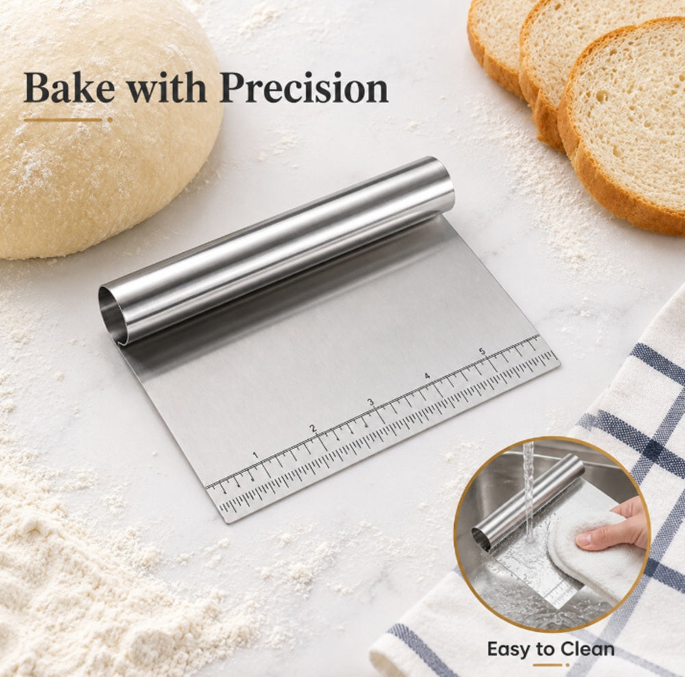 Stainless Steel Bench Scraper & Dough Cutter for Baking – TIKA