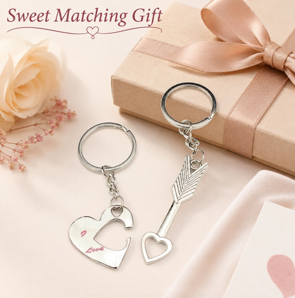 Matching Heart Couple Keychain Set | TIKA