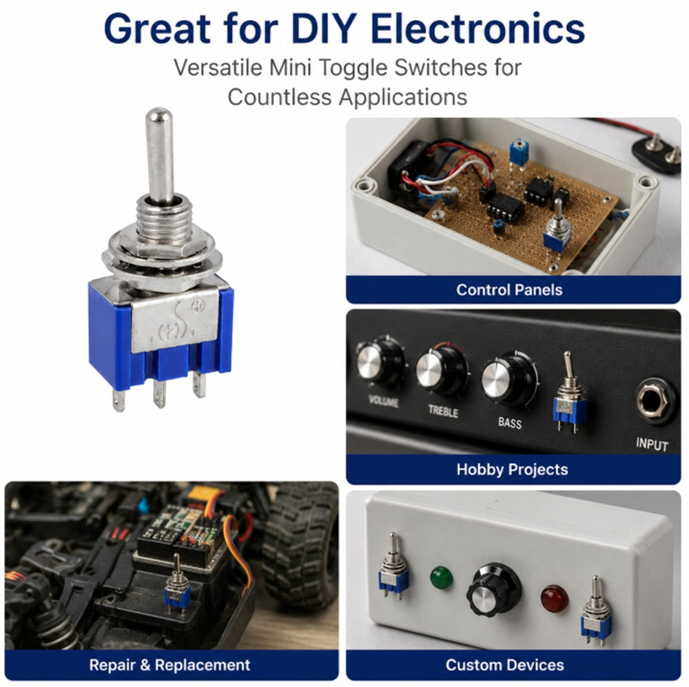 5-Pack Mini SPDT ON-OFF-ON Toggle Switches | TIKA