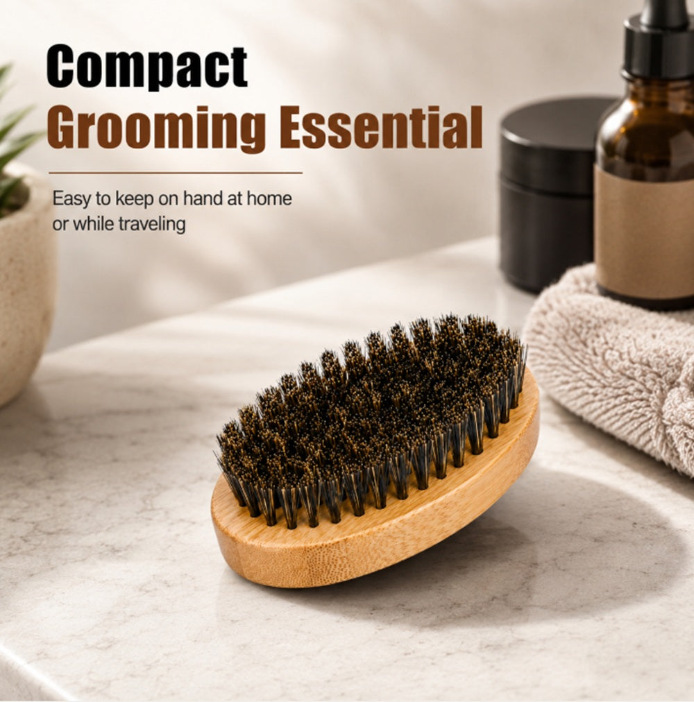 Men’s Soft Boar Bristle Beard Brush with Wooden Handle | TIKA