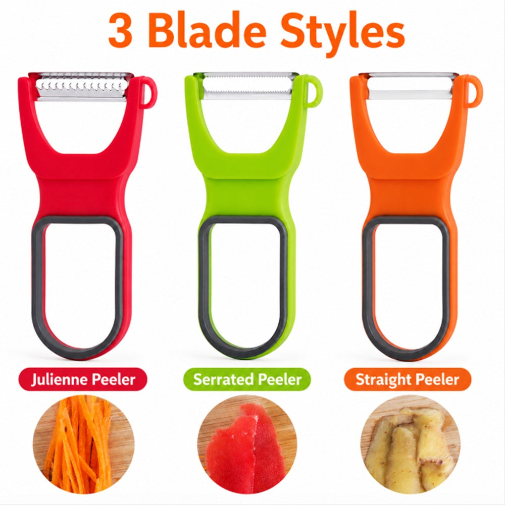 Stainless Steel Swivel Vegetable & Fruit Peelers, 3 Pack – TIKA