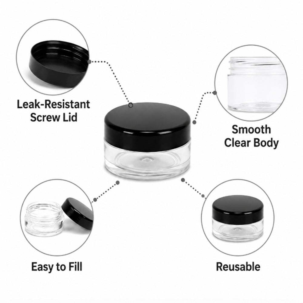 50-Pack 5ml Empty Cosmetic Sample Jars | TIKA