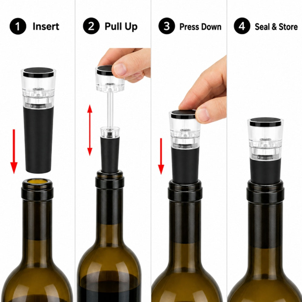 2-Pack Reusable Wine Vacuum Pump Stoppers | TIKA