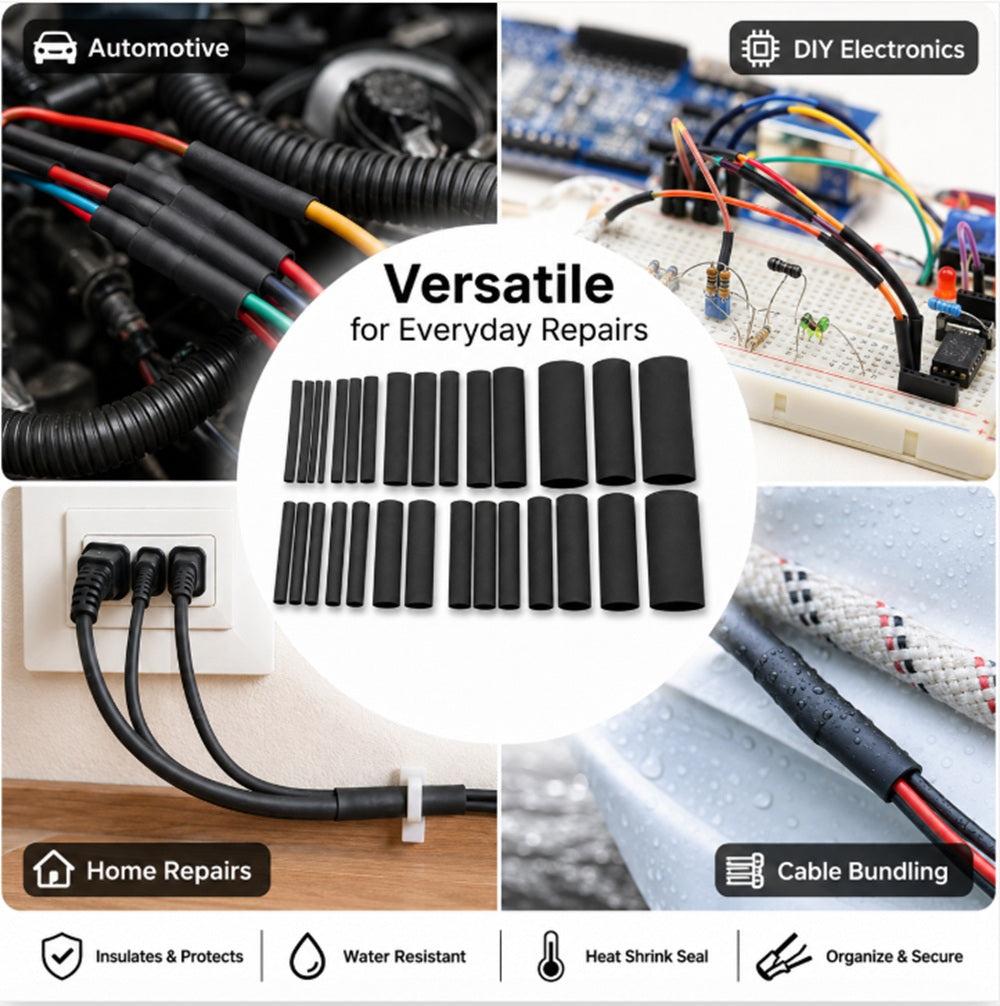 127-Piece Assorted Heat Shrink Tubing Kit | TIKA