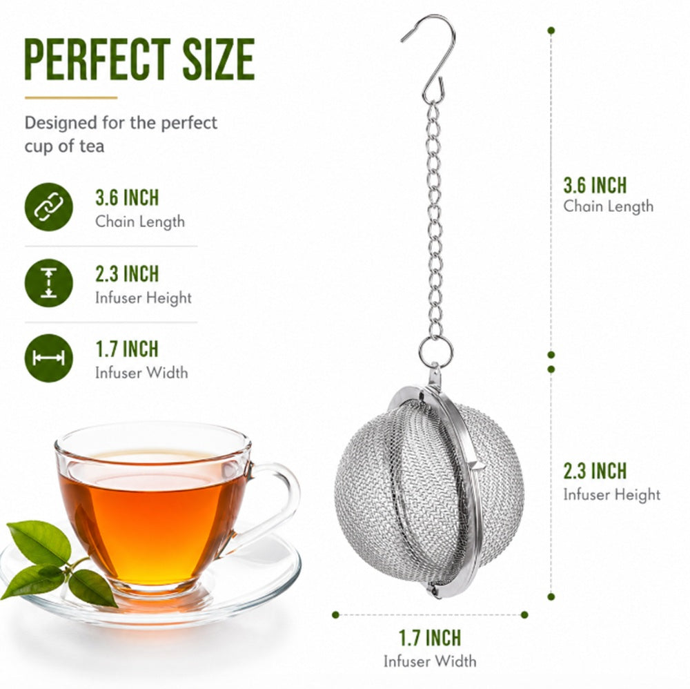 Stainless Steel Extra-Fine Mesh Tea Infuser Ball with Secure Lock | TIKA