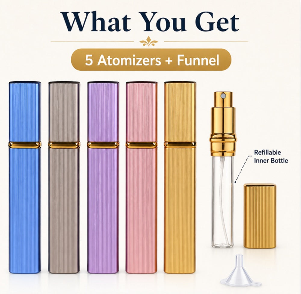 5-Pack 12ml Refillable Travel Perfume Atomizers | TIKA