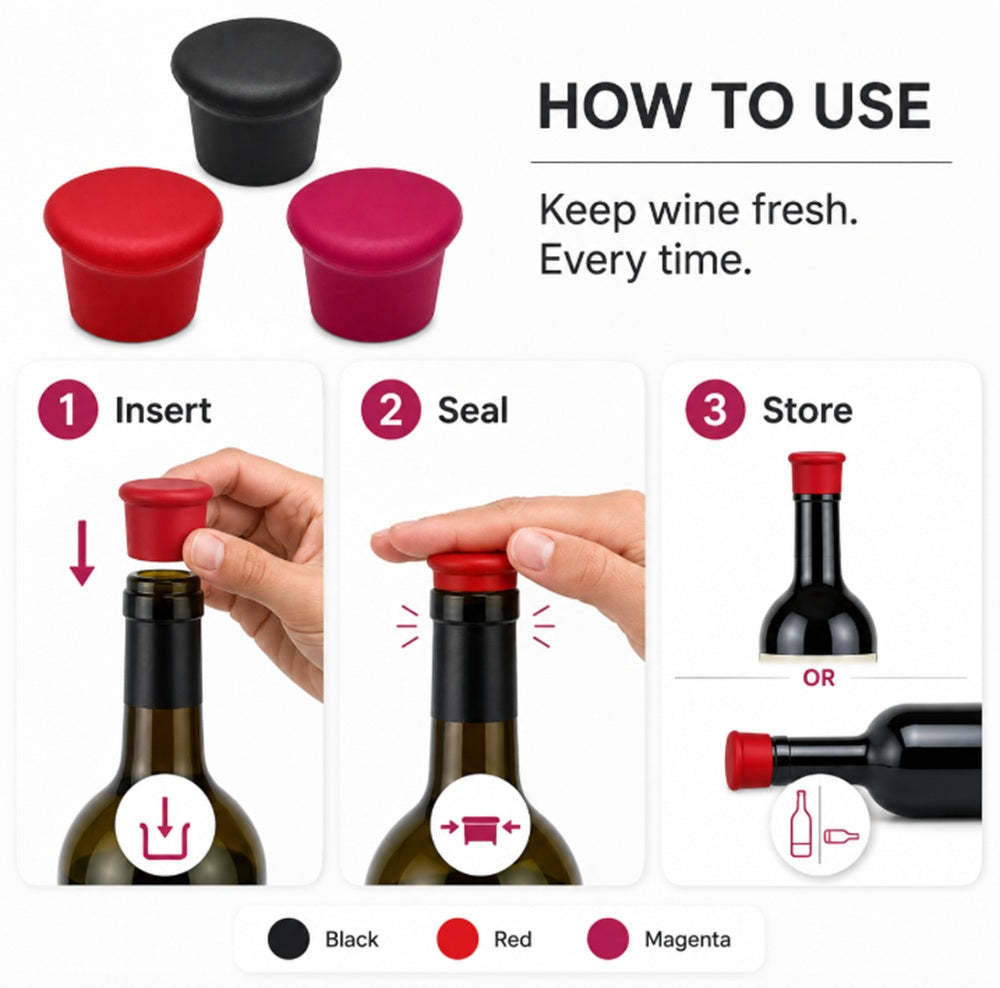 3-Pack Reusable Silicone Bottle Caps | TIKA