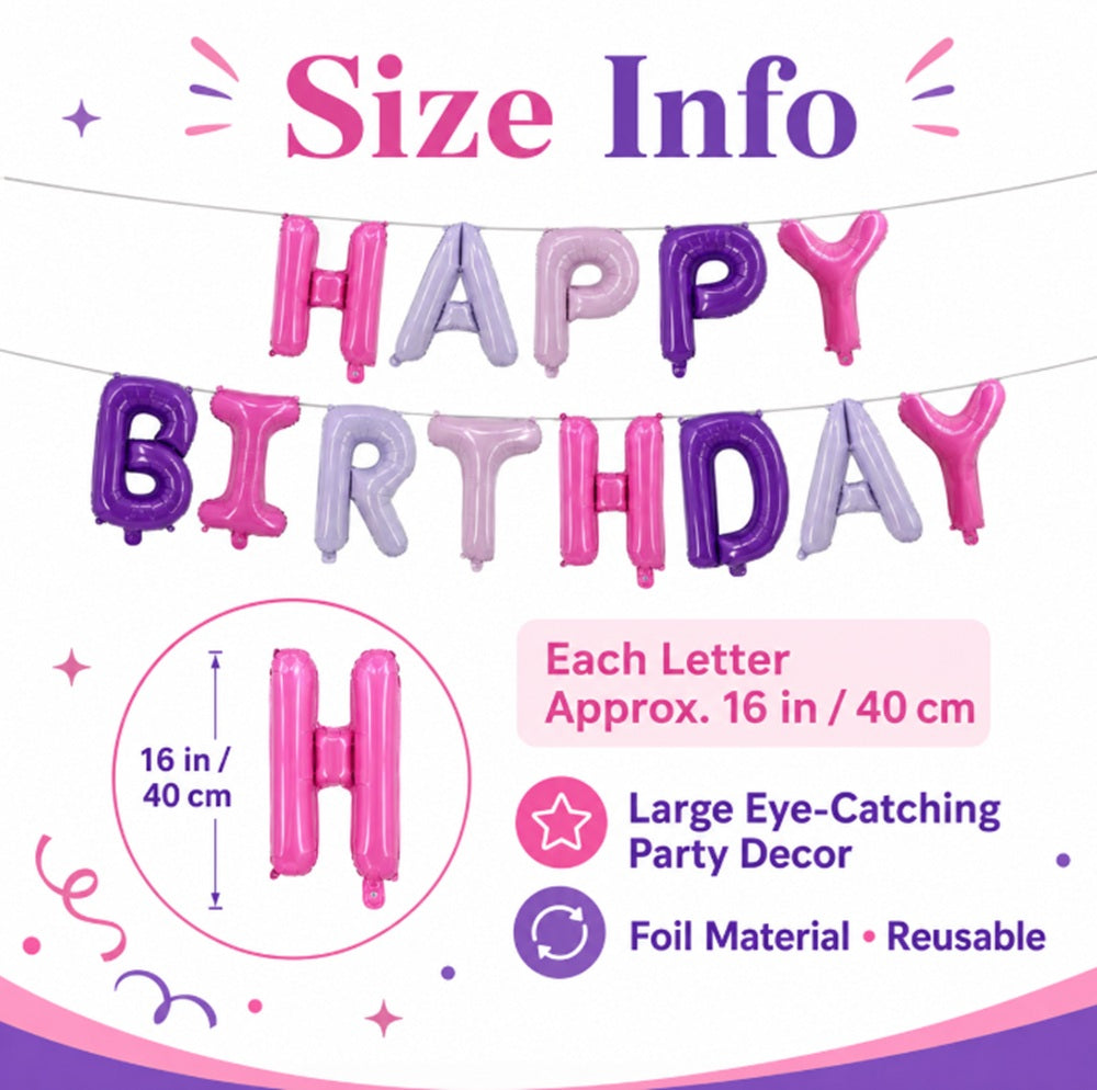 16-Inch Birthday Letter Balloon Banner | TIKA