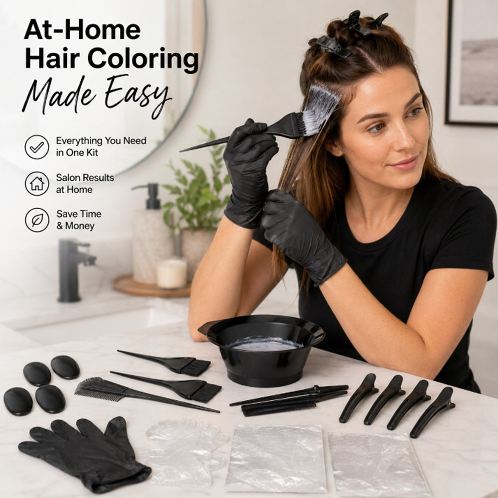 22-Piece Hair Coloring Brush, Comb & Bowl Kit | TIKA