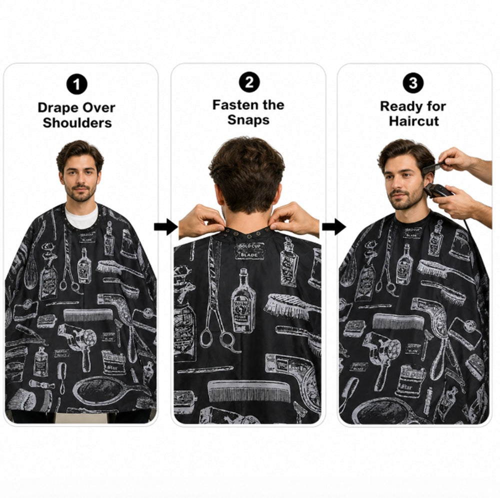 Waterproof Barber Cape with Adjustable Snap Closure | TIKA