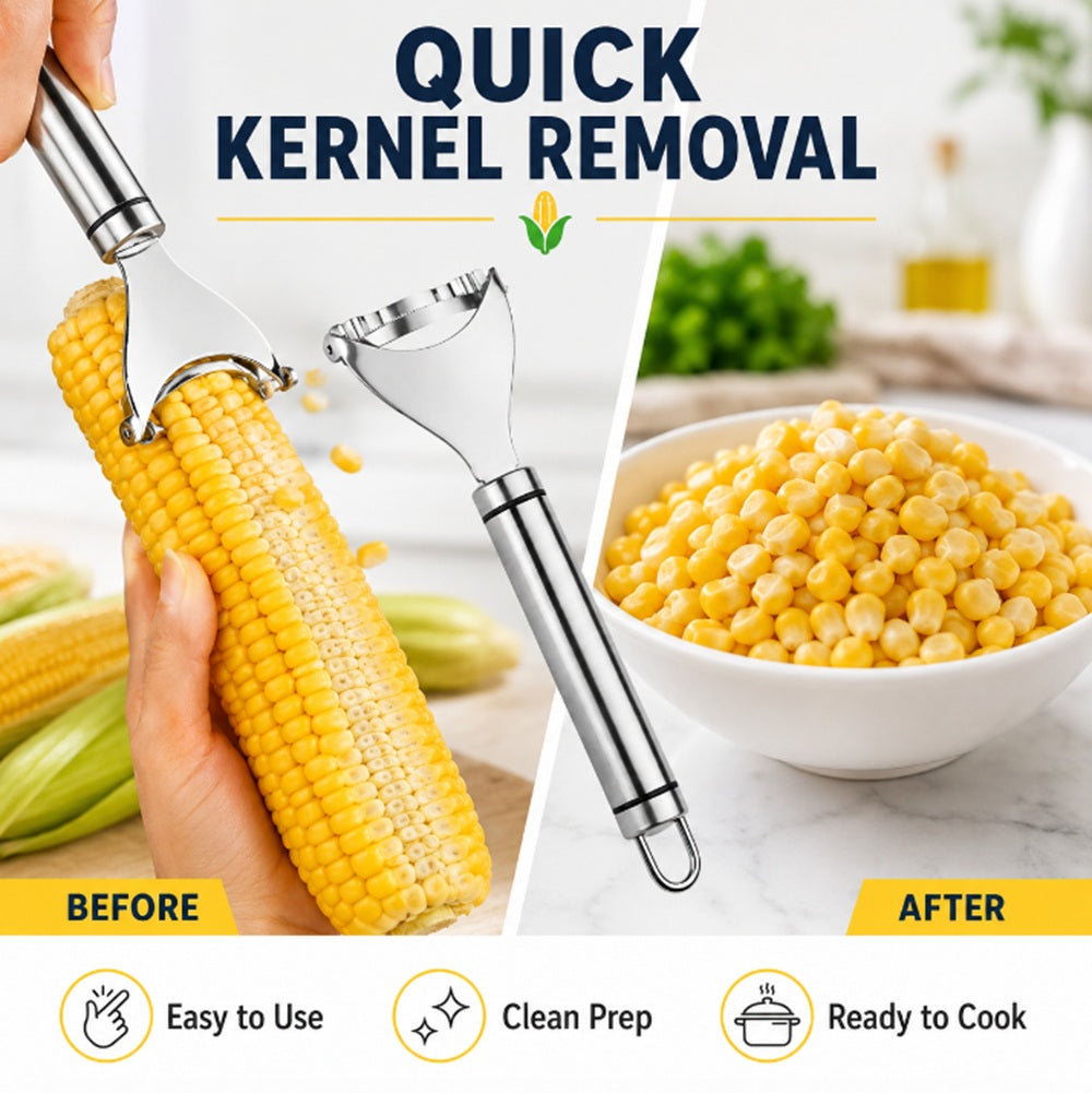 Stainless Steel Corn Peeler & Kernel Stripper, 1 Pack – TIKA