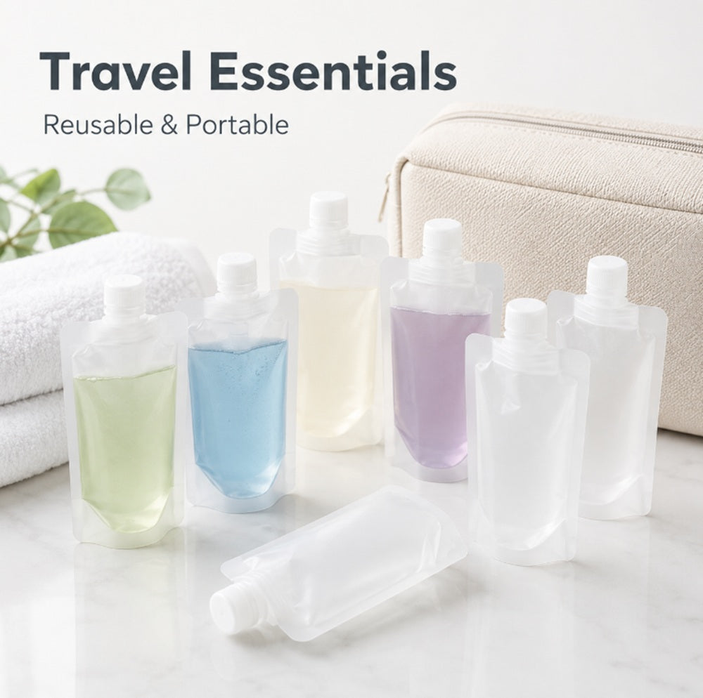 12-Pack Clear Clamshell Travel Makeup Pouches | TIKA