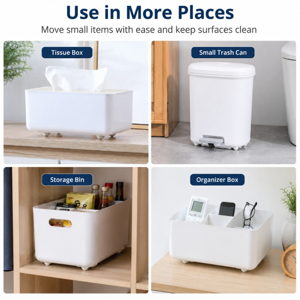 4-Pack Mini Self-Adhesive Stainless Steel Casters | TIKA