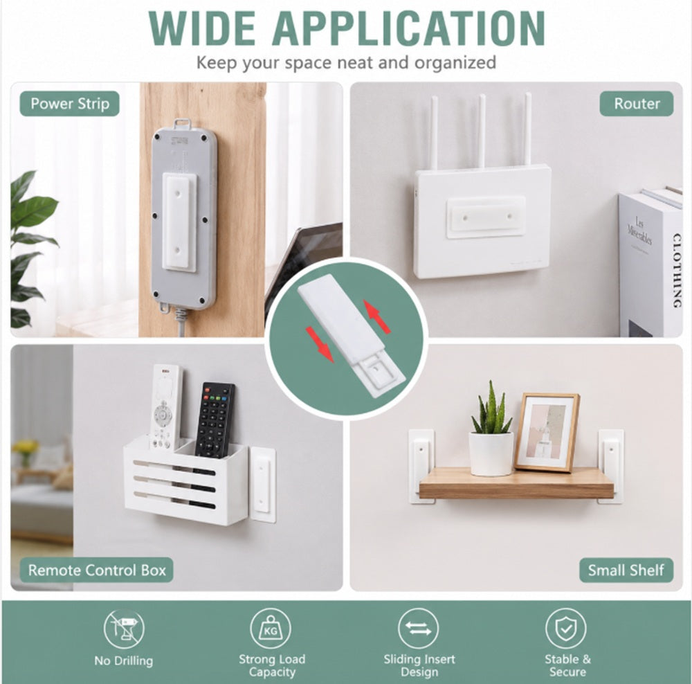 4-Pack Self-Adhesive Power Strip Holders | TIKA