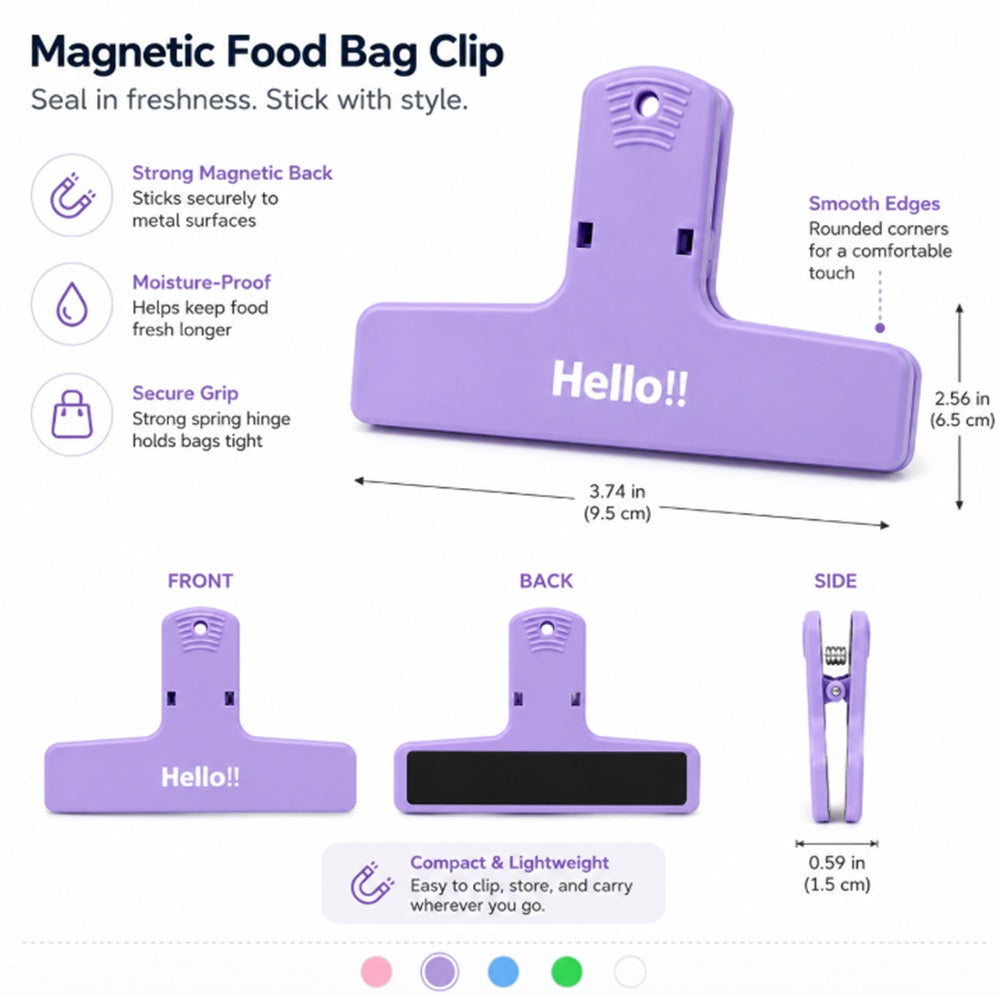 5-Pack Magnetic Food Bag Sealer Clips | TIKA