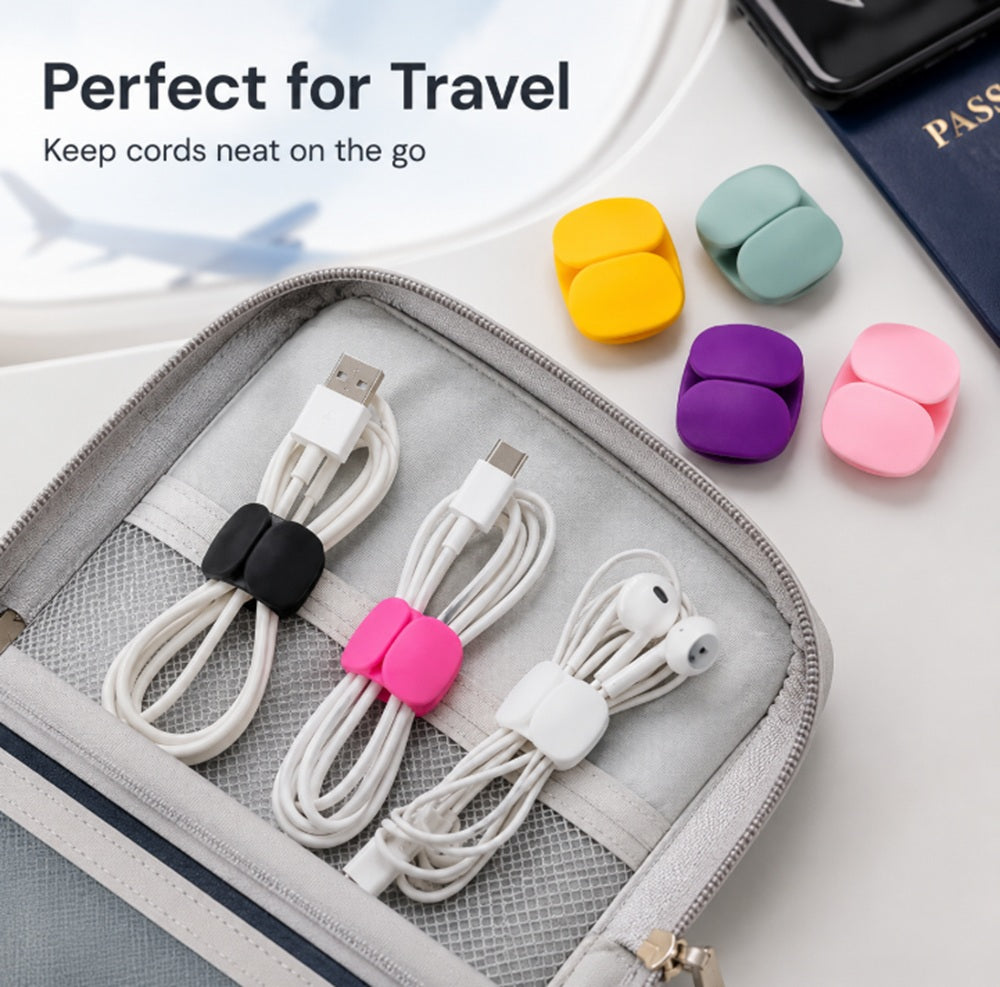 6-Pack Silicone Cable Organizer Clips | TIKA