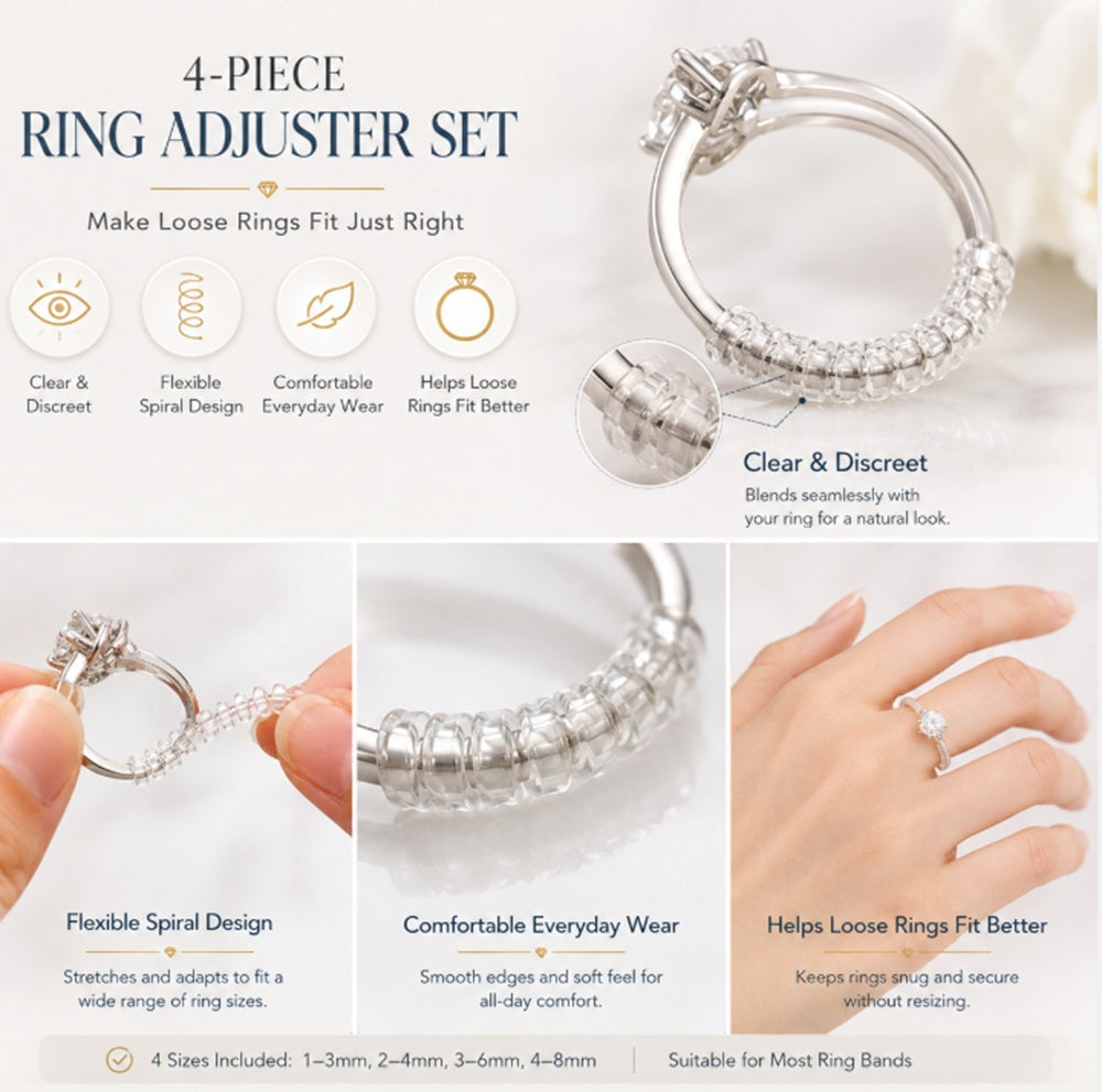 4-Piece Clear Ring Size Adjusters | TIKA