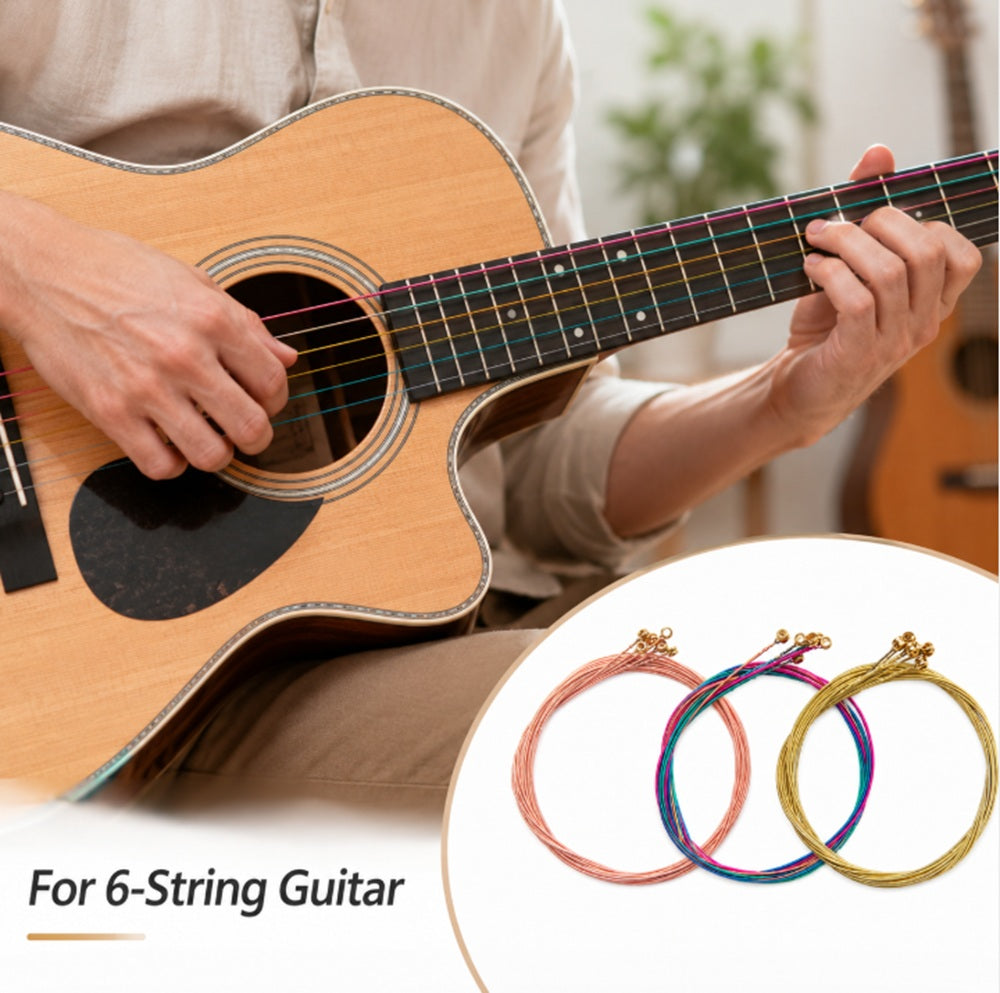 3 Sets Colorful Steel Acoustic Guitar Strings | TIKA