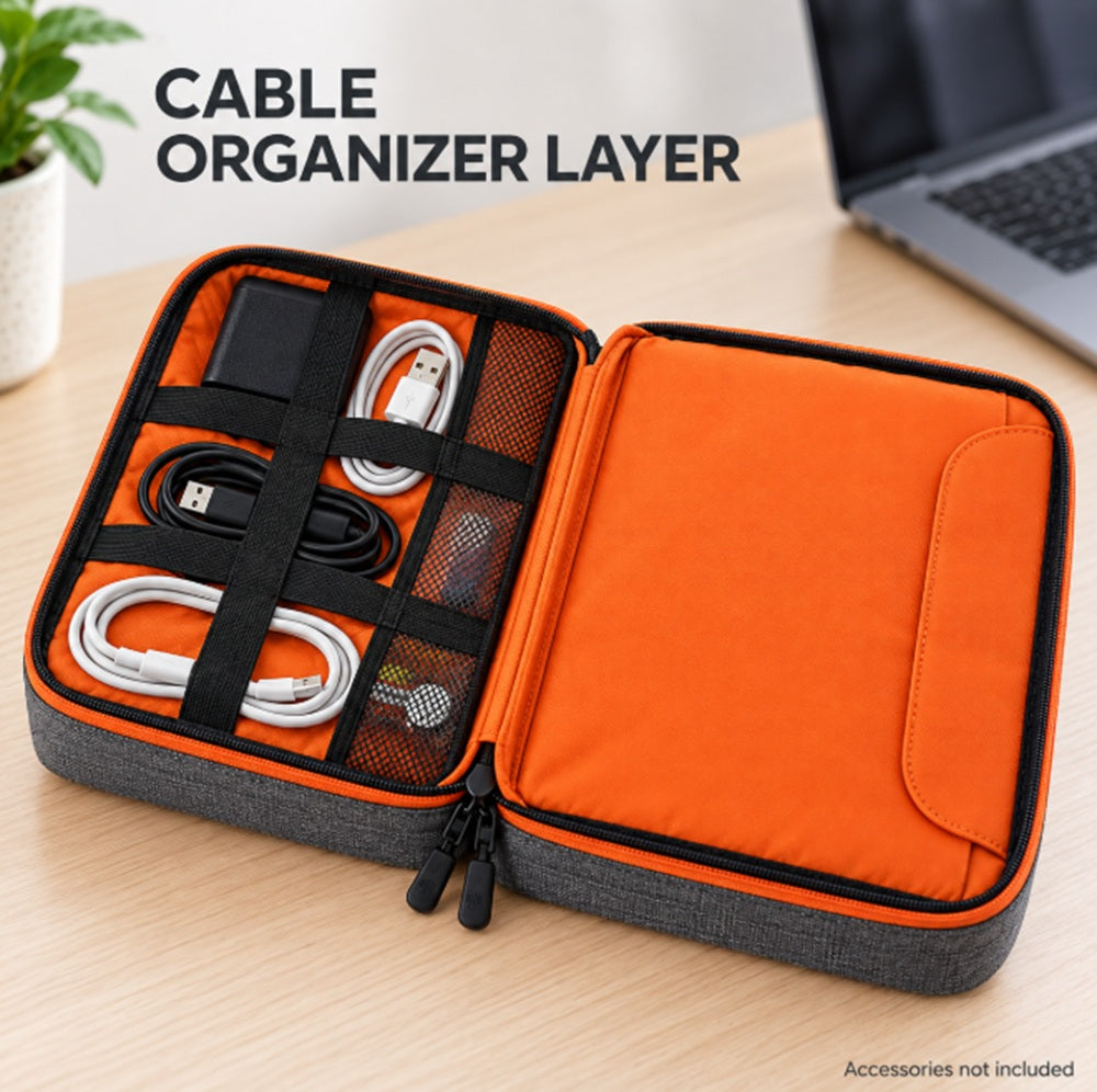 Double-Layer Electronics Organizer for Cables & Chargers | TIKA