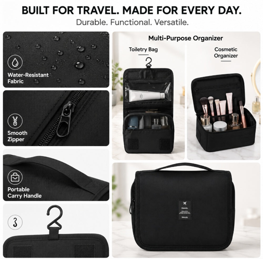 Hanging Travel Toiletry & Makeup Bag | TIKA