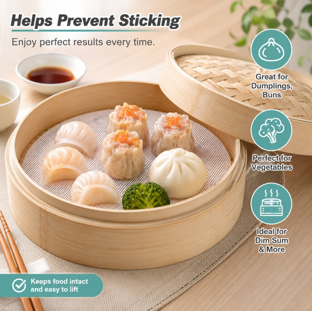 4-Pack Round Silicone Mesh Steamer Liners | TIKA