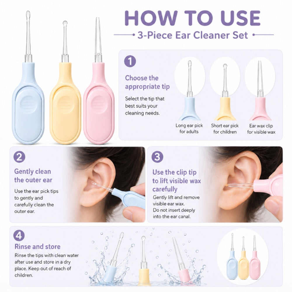 3-Pack LED Lighted Ear Cleaning Tools | TIKA